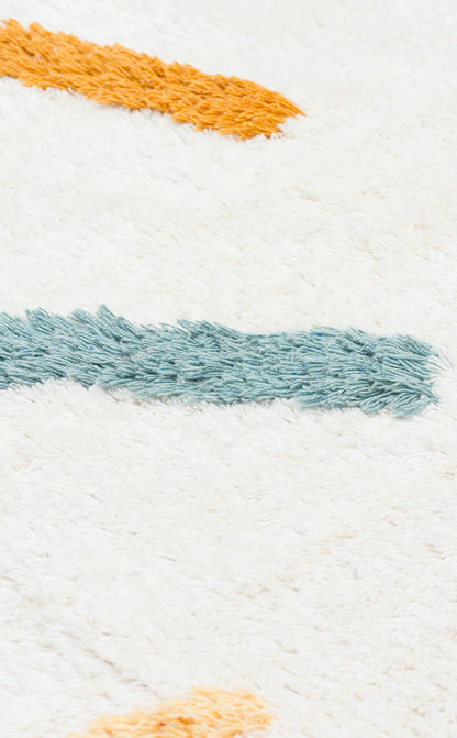 Cotton Boon XW CBN 03 Çok Renkli Yuvarlak Q120 - Yıkanabilir Kaymaz Naturel Pamuk Bebek Halısı