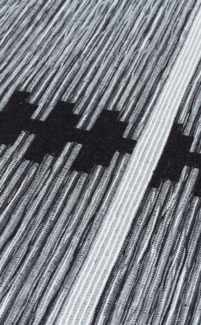 Arya Craft ARC 01 Beyaz Siyah - Yıkanabilir Çift Taraflı Modern Dokuma Kilim