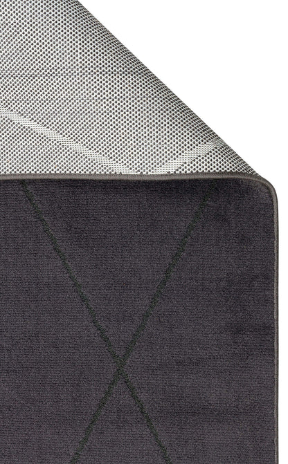 URB 02 BLACK  - URBAN - Etnik Desenlere Sahip Hav Toz Vermez Yumuşak Dokulu Modern Halı