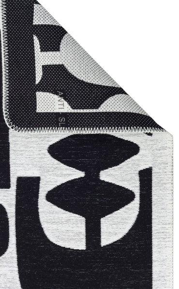 Arya Neo ARN 07 Beyaz Siyah - Yıkanabilir Çift Taraflı Modern Dokuma Kilim