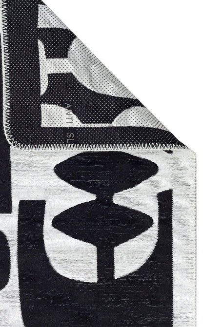 Arya Neo ARN 07 Beyaz Siyah - Yıkanabilir Çift Taraflı Modern Dokuma Kilim