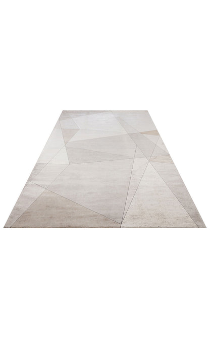 Merano MRN 07 Krem Altın - Geometrik Halı | Sık Dokuma Modern Halı