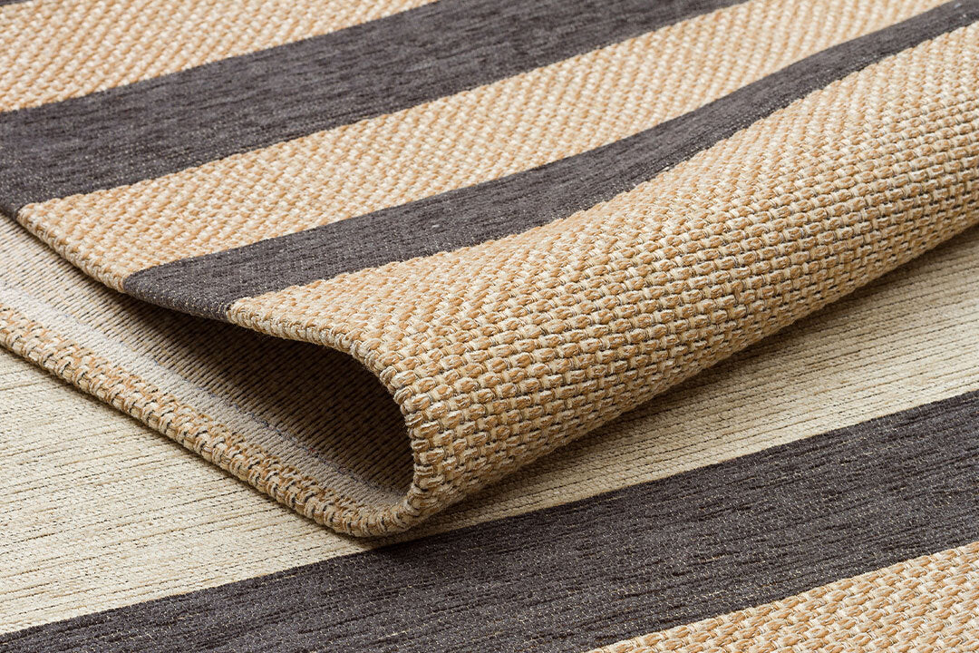 BRK 14 NATURAL GREY  - BROOKLYN - Hasır Görünümlü Kaymaz Renkli Dokuma Modern Kilim