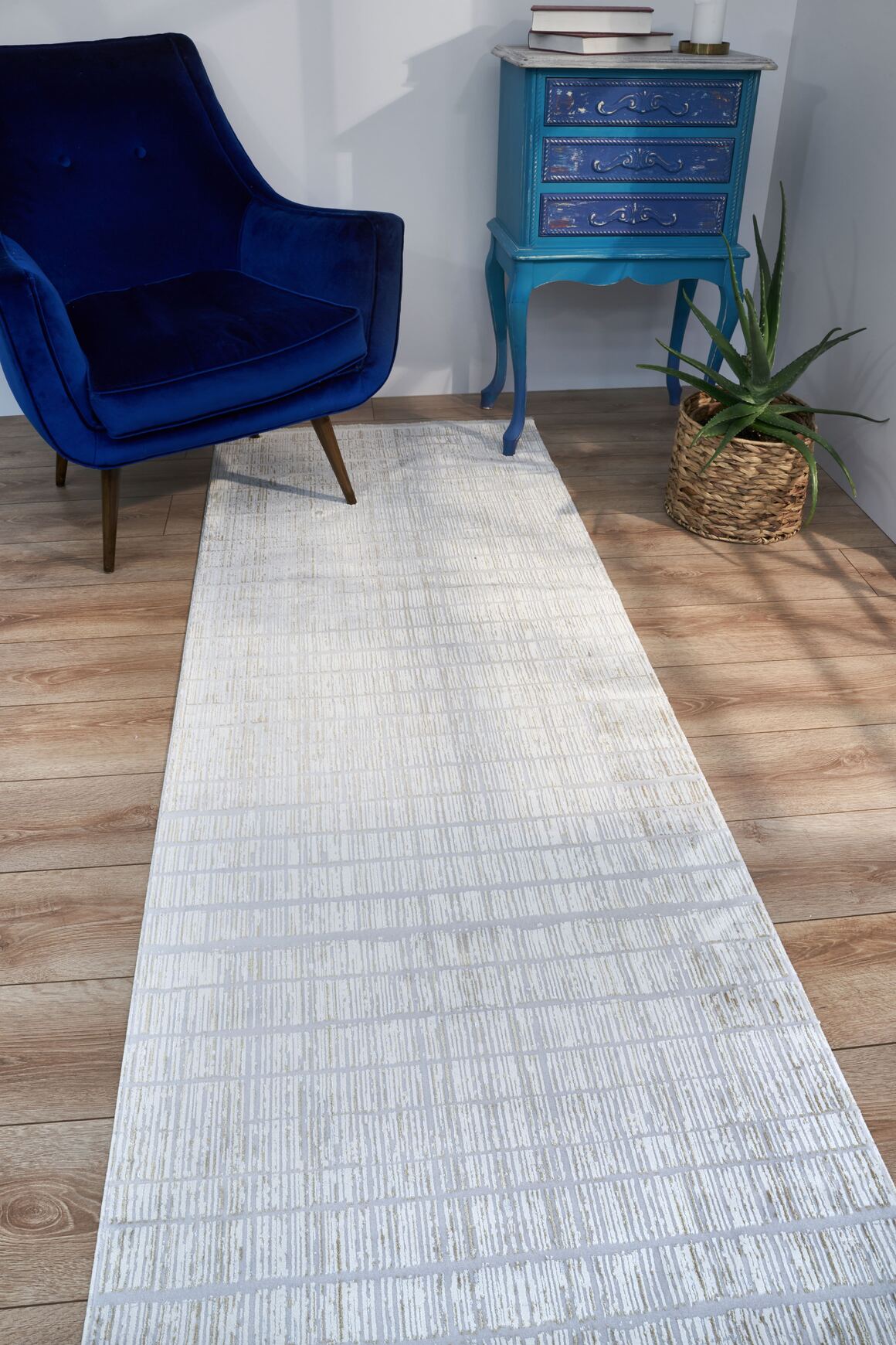 Riena 1152 Krem - Akrilik Polyester Halı | Kaymaz Tabanlı Dekoratif Halı