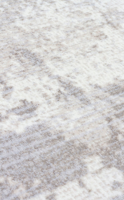 ST 106 CREAM BEIGE  - SATEEN - Yıkanabilir Kaymaz Tabanlı Hav Vermez Sık Dokuma Modern Halı