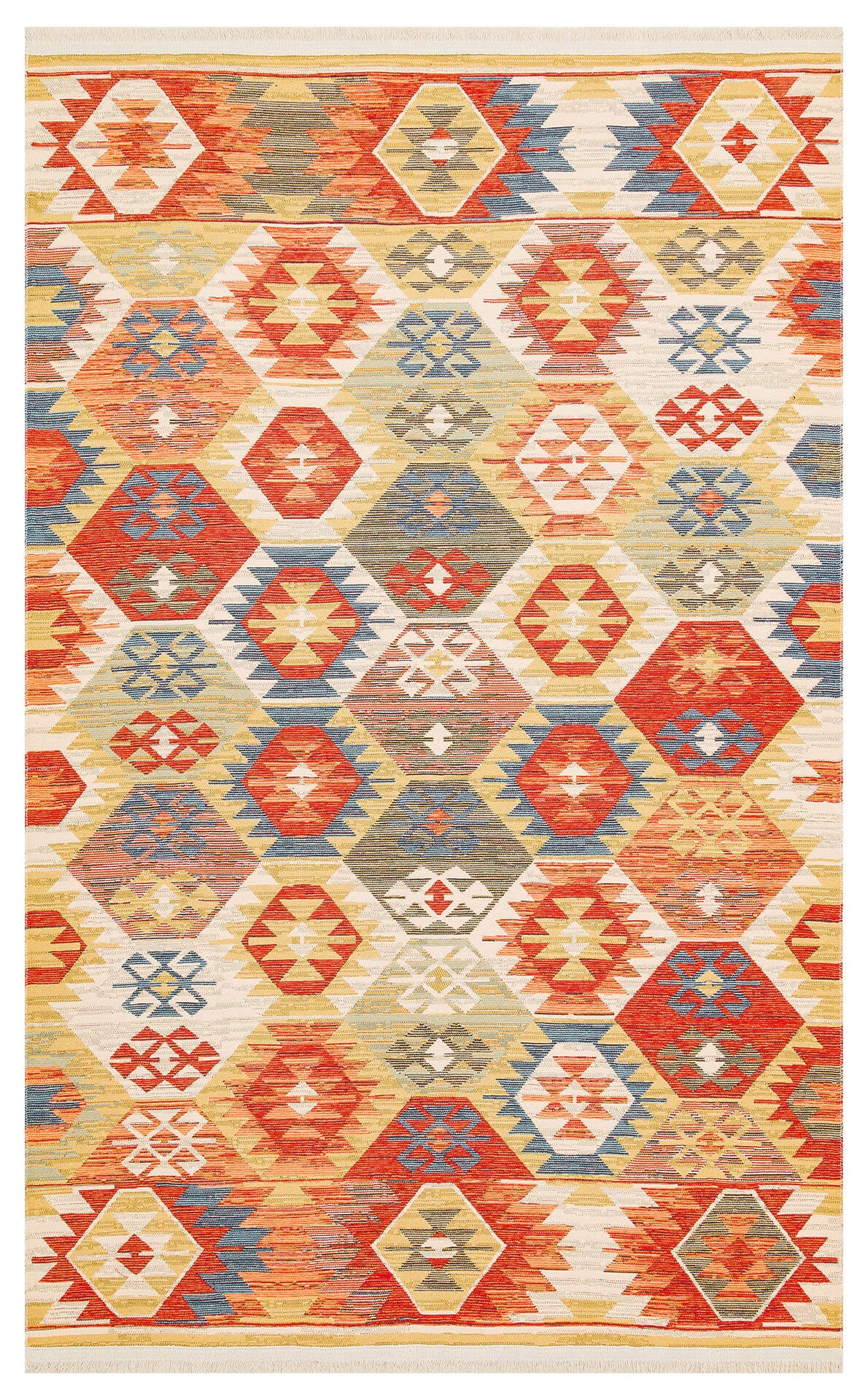 Nomad NMD 01 Çok Renkli - Çift Taraflı Yıkanabilir Kilim | Otantik Kilim