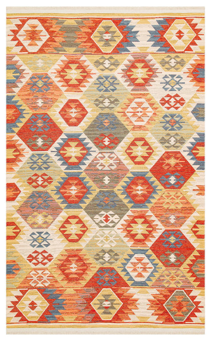 Nomad NMD 01 Çok Renkli - Çift Taraflı Yıkanabilir Kilim | Otantik Kilim