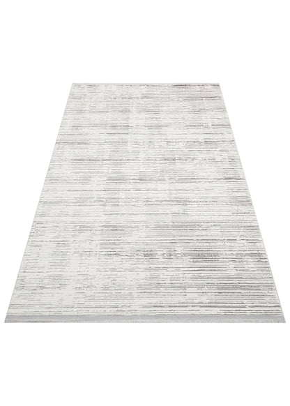 Nora NOR 03 Silver Günlük Kullanıma Uygun Modern Halı Yıkanabilir, Kaymaz Taban, İnce, Toz Vermez