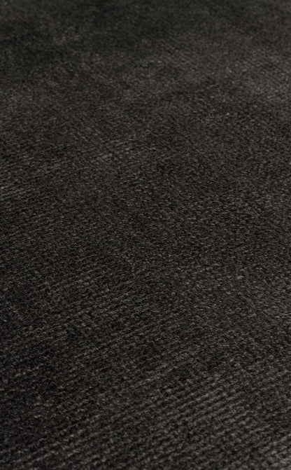 VT PLAIN CHARCOAL  - VELVET - Düz Renk El Emeği ile Özel Tezgahlarda Üretilen Viskon Uşak Halısı 