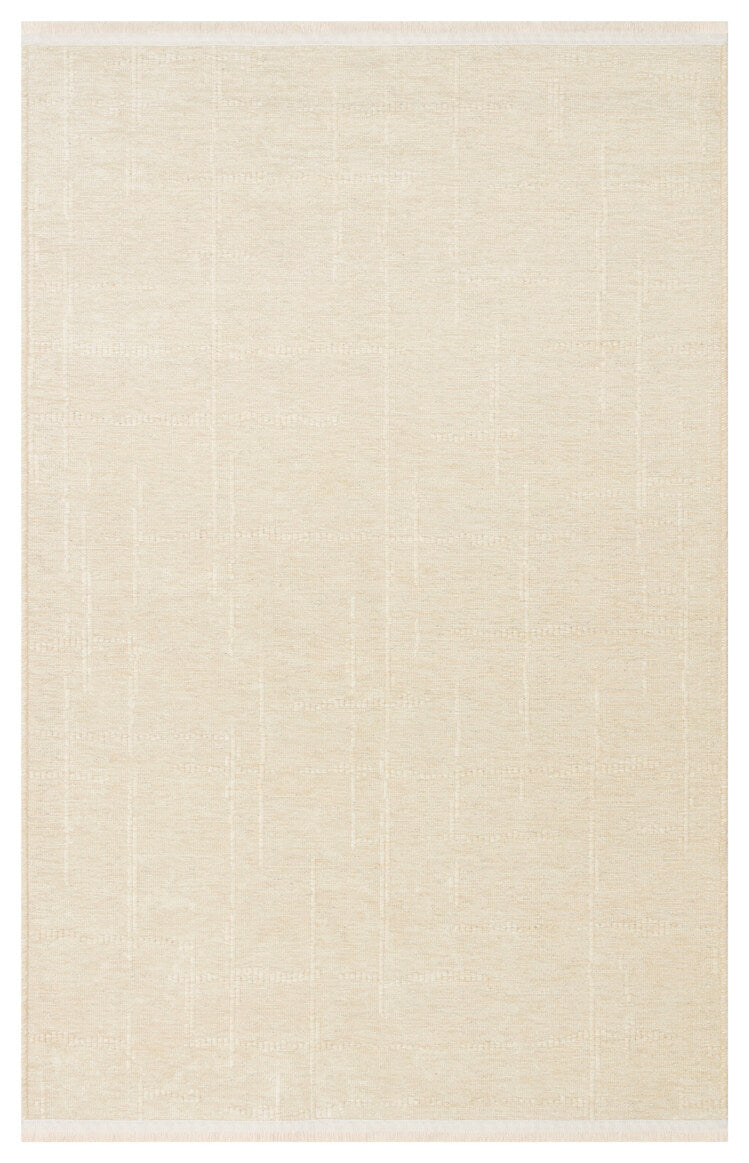 Liza LIZ 02 Bej - Düz Pamuk Dokulu Kilim Kaymaz Tabanlı, Yıkanabilir, Modern Uzun Ömürlü Kilim