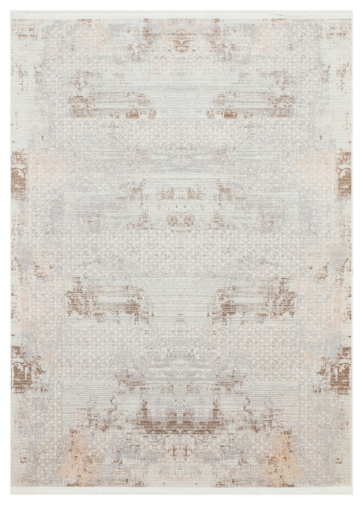 Riena 1192 Bej - Akrilik Polyester Halı | Kaymaz Tabanlı Dekoratif Halı