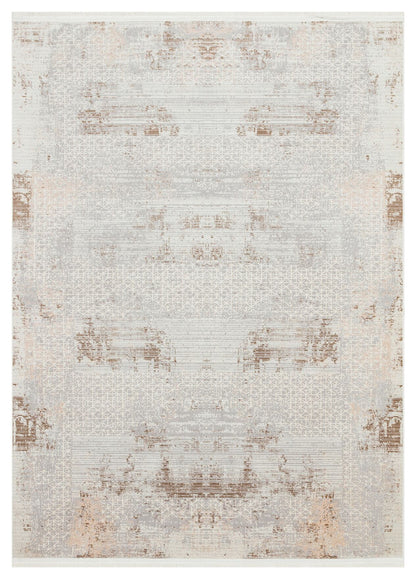 Riena 1192 Bej - Akrilik Polyester Halı | Kaymaz Tabanlı Dekoratif Halı