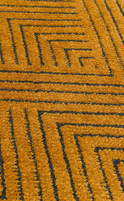 URB 01 GOLD  - URBAN - Etnik Desenlere Sahip Hav Toz Vermez Yumuşak Dokulu Modern Halı