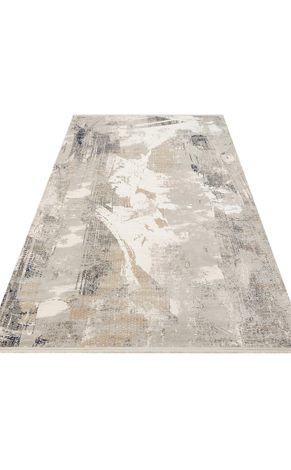 Padona PDN 06 Gri Navy - Extra Yumuşak Dokulu Sık Dokuma Modern Eskitme Desenli Halı