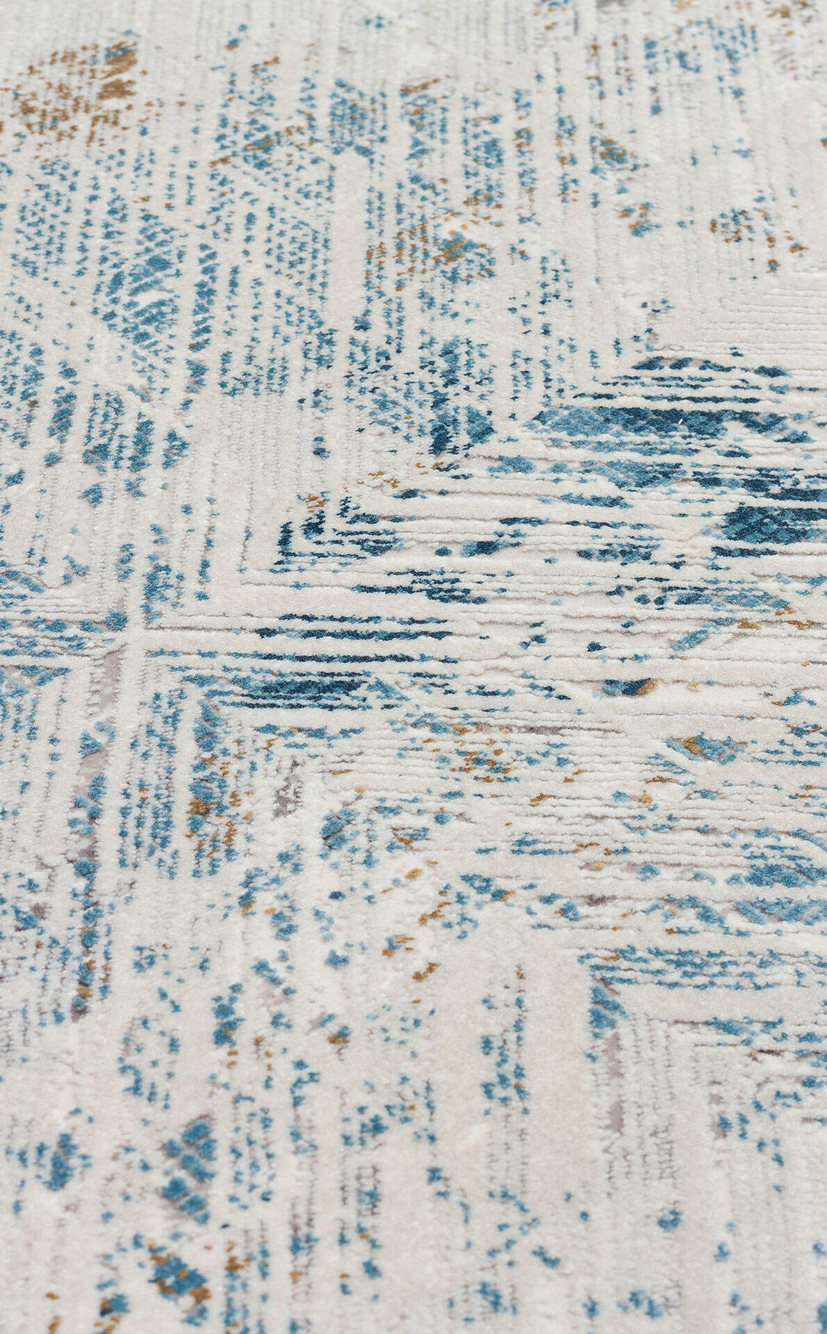 PLM 03 CREAM BLUE  - PALMIRA - Yüksek Kaliteli Sık Dokuma Modern Salon Halısı