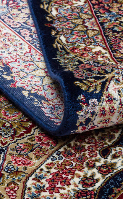 Isfahan Seccade ISF 02 Navy Mavi - Viskon Klasik Desenli Seccade Sık Dokuma Seccade