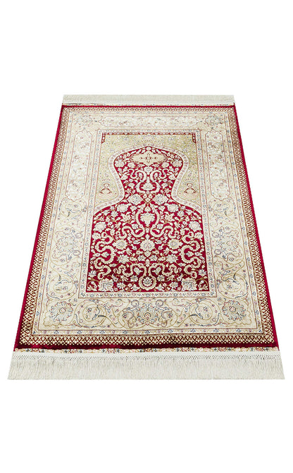 Isfahan Seccade ISF SCD 02 Kırmızı - Viskon Klasik Desenli Seccade Sık Dokuma Seccade