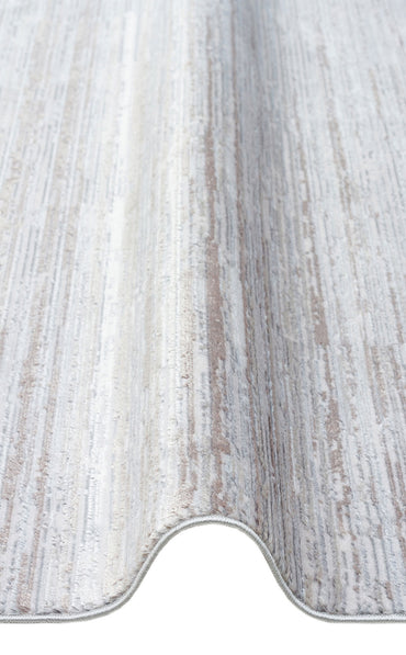 ST 107 LIGHT GREY  - SATEEN - Yıkanabilir Kaymaz Tabanlı Hav Vermez Sık Dokuma Modern Halı