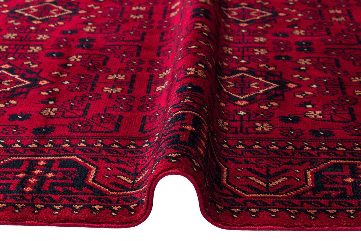 960 RED  - NOSTALJI - Afgan / Yağcıbedir Desenli El Emeği ile Özel Tezgah Tensel Uşak Halısı 