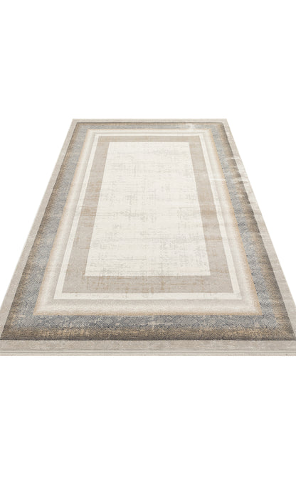 Padona PDN 08 Krem Gri - Extra Yumuşak Dokulu Sık Dokuma Modern Eskitme Desenli Halı