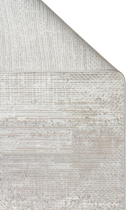 RM 02 CREAM GREY  - ROMA - Viskon ve Polyester ile Üretilen Şık Salon Halısı