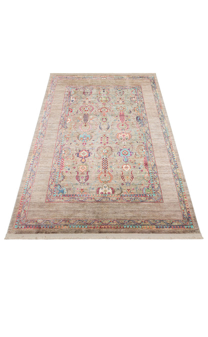 Antıque ATK 07 Olıve - Yıkanabilir Kaymaz Antik Desenli Otantik Kilim