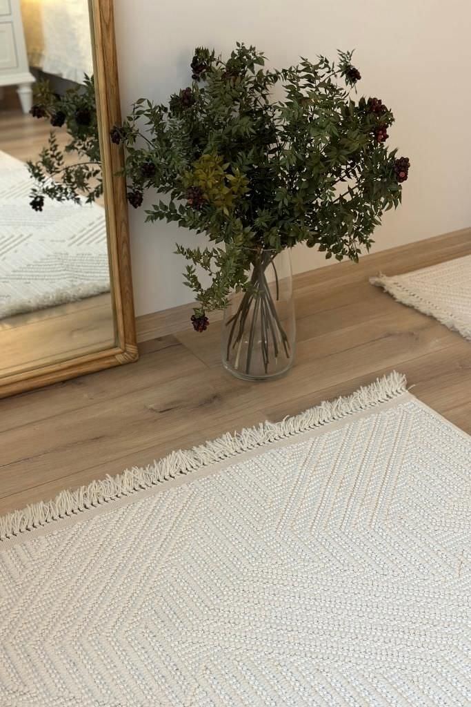 Havana 8591 Ekru - Polyester Dokuma Halı | Modern Salon Halısı