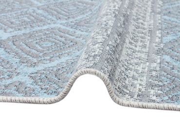 AR 04 PINK AQUA  - ARYA - Yıkanabilir Çift Taraflı Modern Desenli Dokuma Kilim