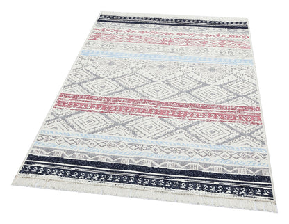 AR 04 PINK AQUA  - ARYA - Yıkanabilir Çift Taraflı Modern Desenli Dokuma Kilim