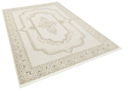 Riena 1122 Latte - Akrilik Polyester Halı | Kaymaz Tabanlı Dekoratif Halı