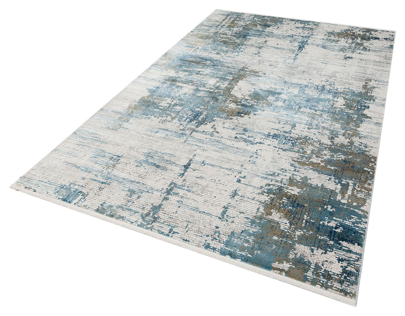 FS 01 BEIGE BLUE V1  - FRESCO - Yüksek Alçak Dokulu Özel Işıltılı Yüksek Kaliteli Sık Dokuma Modern Salon Halısı