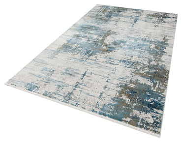 FS 01 BEIGE BLUE V1  - FRESCO - Yüksek Alçak Dokulu Özel Işıltılı Yüksek Kaliteli Sık Dokuma Modern Salon Halısı