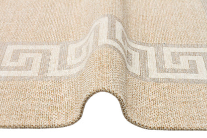 BRK 11 NATURAL WHITE  - BROOKLYN - Hasır Görünümlü Kaymaz Renkli Dokuma Modern Kilim
