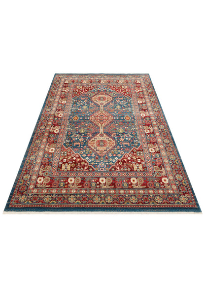 Kybele Kyb 05 Navy Kırmızı Klasik Yıkanabilir Otantik Salon ve Oturma Odası Halısı