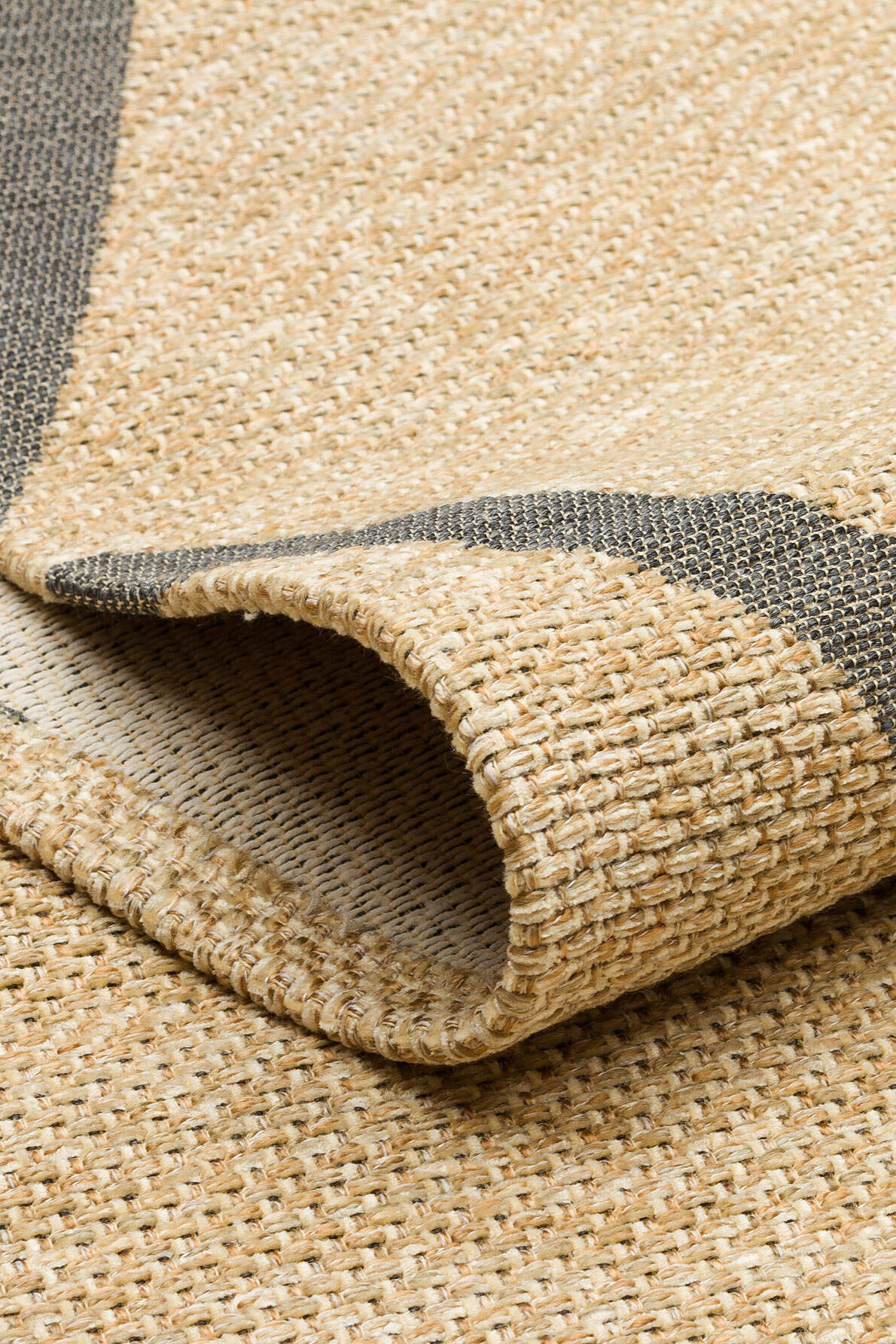 BRK 05 NATURAL GREY  - BROOKLYN - Hasır Görünümlü Kaymaz Renkli Dokuma Modern Kilim