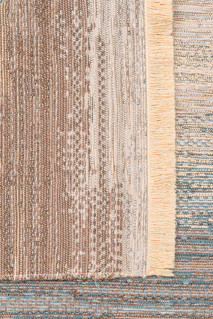 Kutnu Kilim KTN 03 Bej Ombre Renk Geçişli Çift Taraflı Yıkanabilir Hav Vermez Salon Mutfak Kilimi