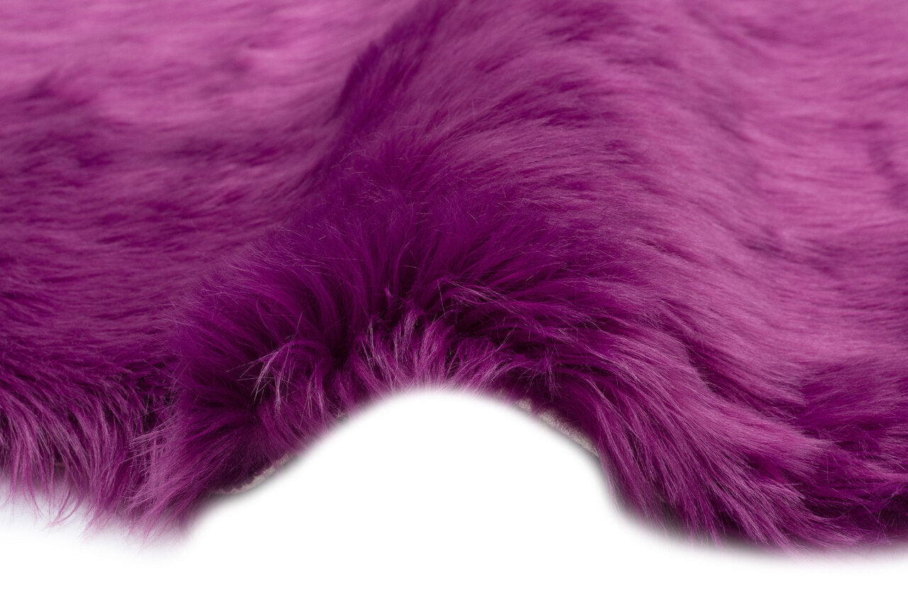 NEW TEKLI PURPLE  - NEW LOVELY - Yumuşak Dokulu Uzun Tüylü Yıkanabilir Kuzu Postu