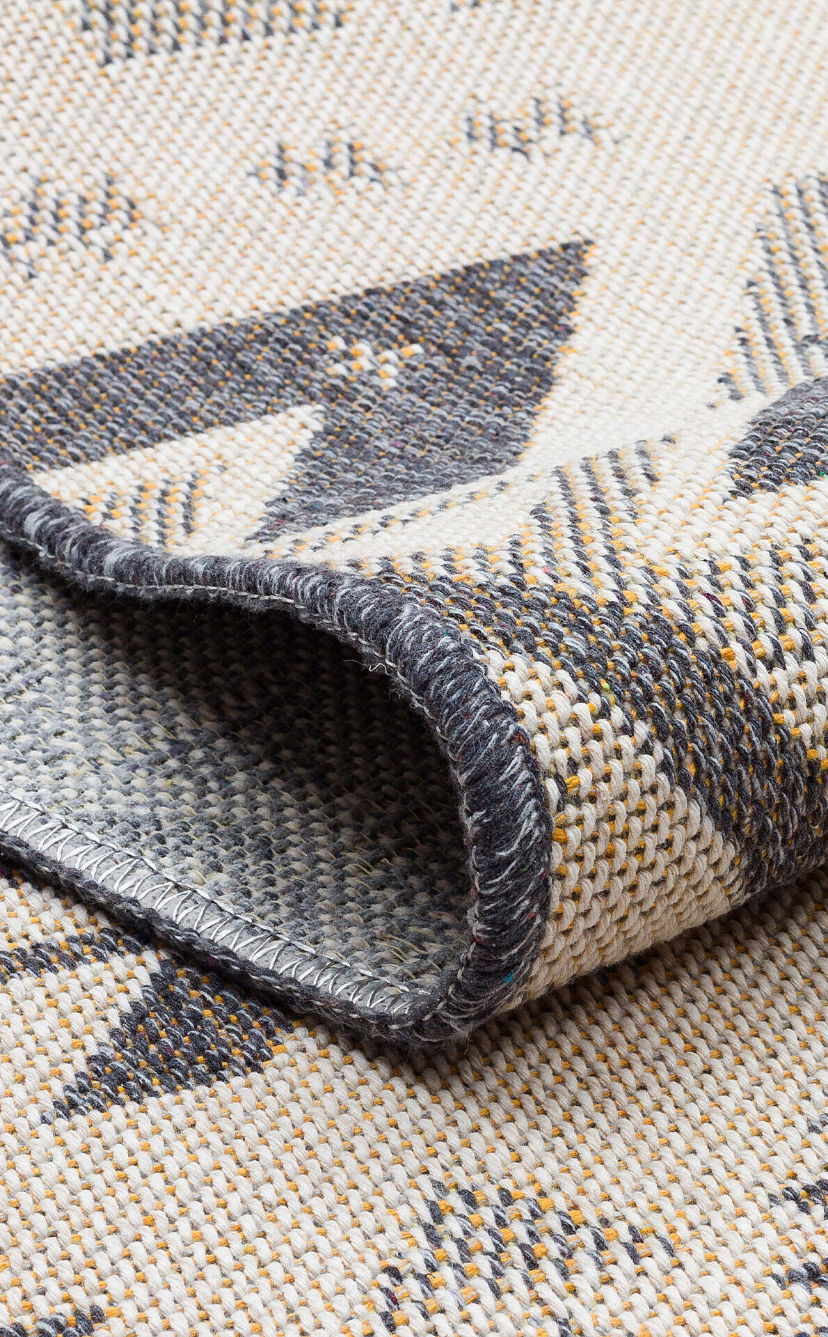 PNM 05 GREY YELLOW  - PANAMA - Natural Yıkanabilir Kaymaz Tabanlı Tok Dokuma Kilim