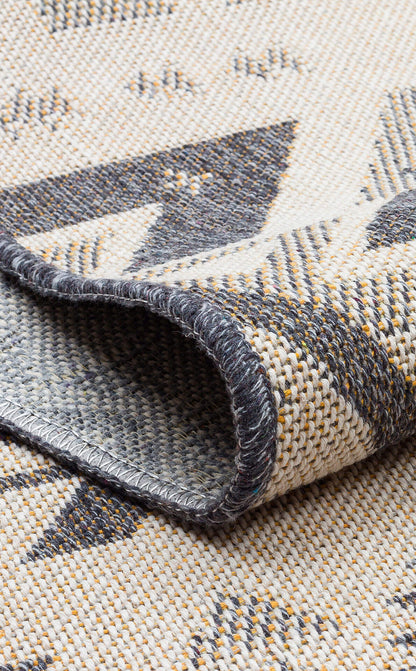 PNM 05 GREY YELLOW  - PANAMA - Natural Yıkanabilir Kaymaz Tabanlı Tok Dokuma Kilim