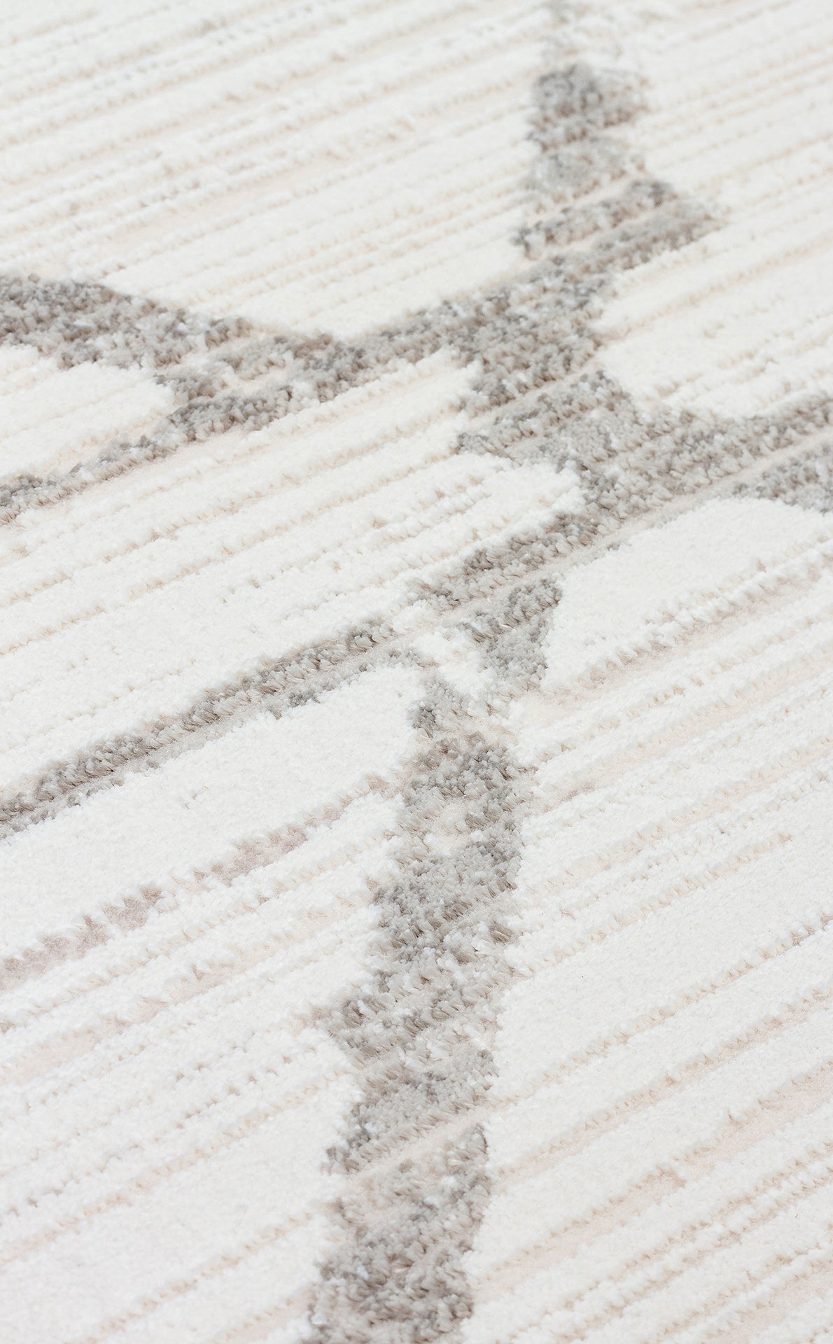 Padona PDN 02 Krem Gri - Extra Yumuşak Dokulu Sık Dokuma Modern Eskitme Desenli Halı