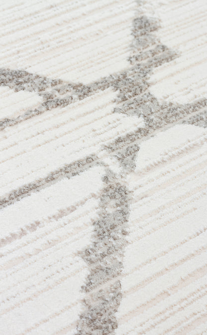 Padona PDN 02 Krem Gri - Extra Yumuşak Dokulu Sık Dokuma Modern Eskitme Desenli Halı