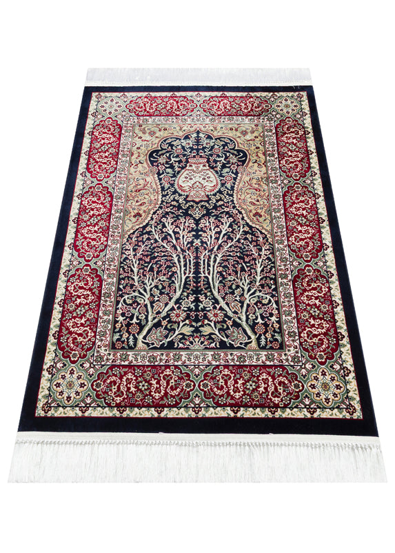 Sateen Afghan SCD 02 - Etnik Desenli Bordo Makine Halısı – Yıkanabilir, Kaymaz Taban, Hav Vermez