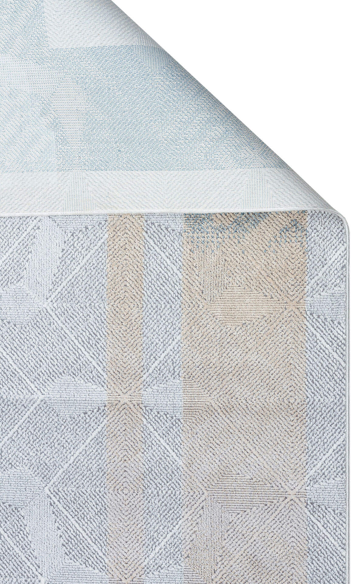 ST 103 GREY BLUE  - SATEEN - Yıkanabilir Kaymaz Tabanlı Hav Vermez Sık Dokuma Modern Halı