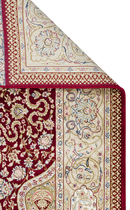 Isfahan Seccade ISF SCD 02 Kırmızı - Viskon Klasik Desenli Seccade Sık Dokuma Seccade