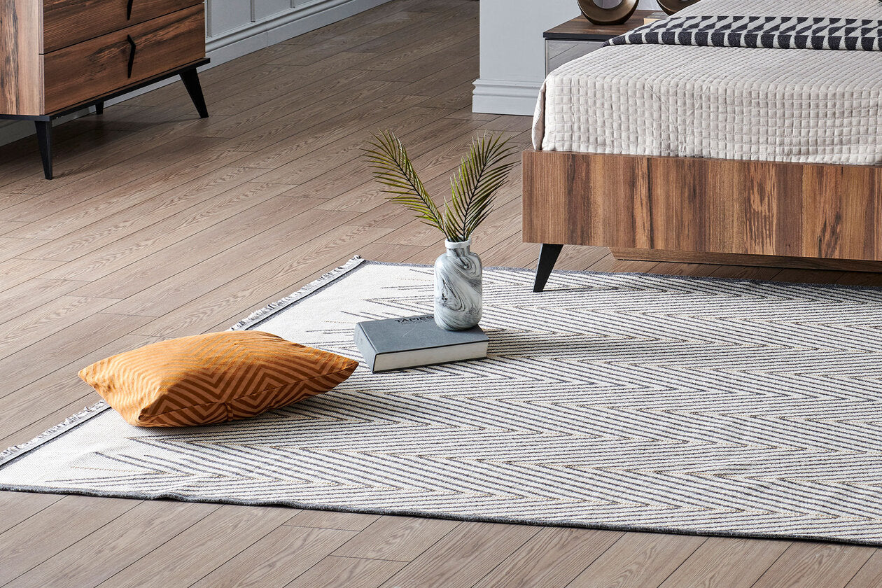 PNM 06 GREY  - PANAMA - Natural Yıkanabilir Kaymaz Tabanlı Tok Dokuma Kilim