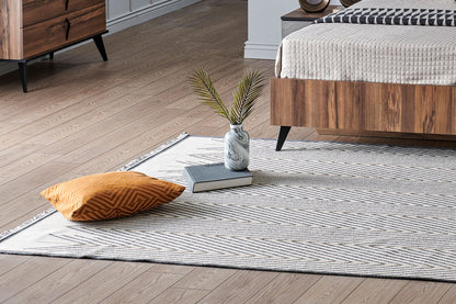 PNM 06 GREY  - PANAMA - Natural Yıkanabilir Kaymaz Tabanlı Tok Dokuma Kilim