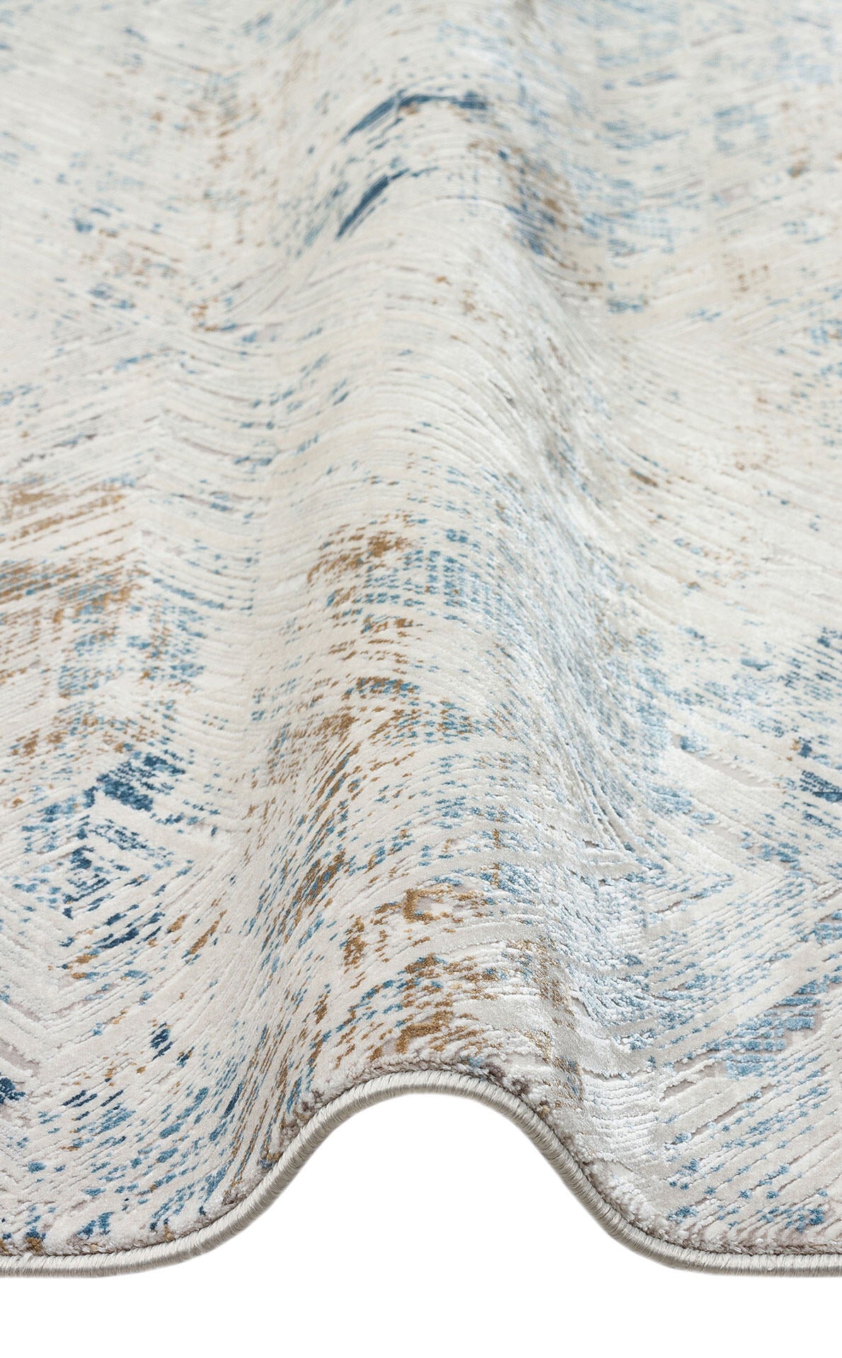 PLM 03 CREAM BLUE  - PALMIRA - Yüksek Kaliteli Sık Dokuma Modern Salon Halısı