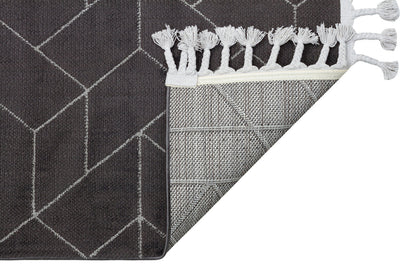 URB 03 BLACK GREY  - URBAN - Etnik Desenlere Sahip Hav Toz Vermez Yumuşak Dokulu Modern Halı