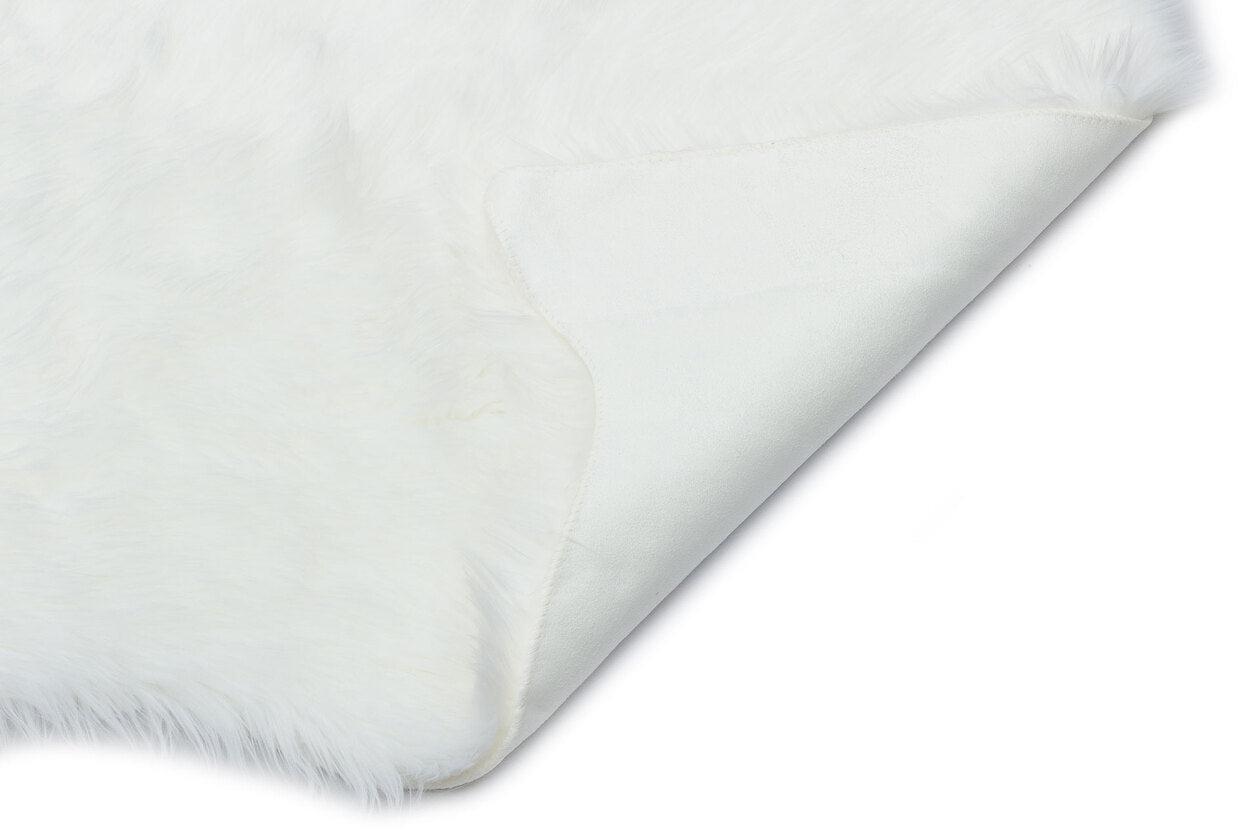 NEW DOUBLE IVORY  - NEW LOVELY - Yumuşak Dokulu Uzun Tüylü Yıkanabilir Kuzu Postu