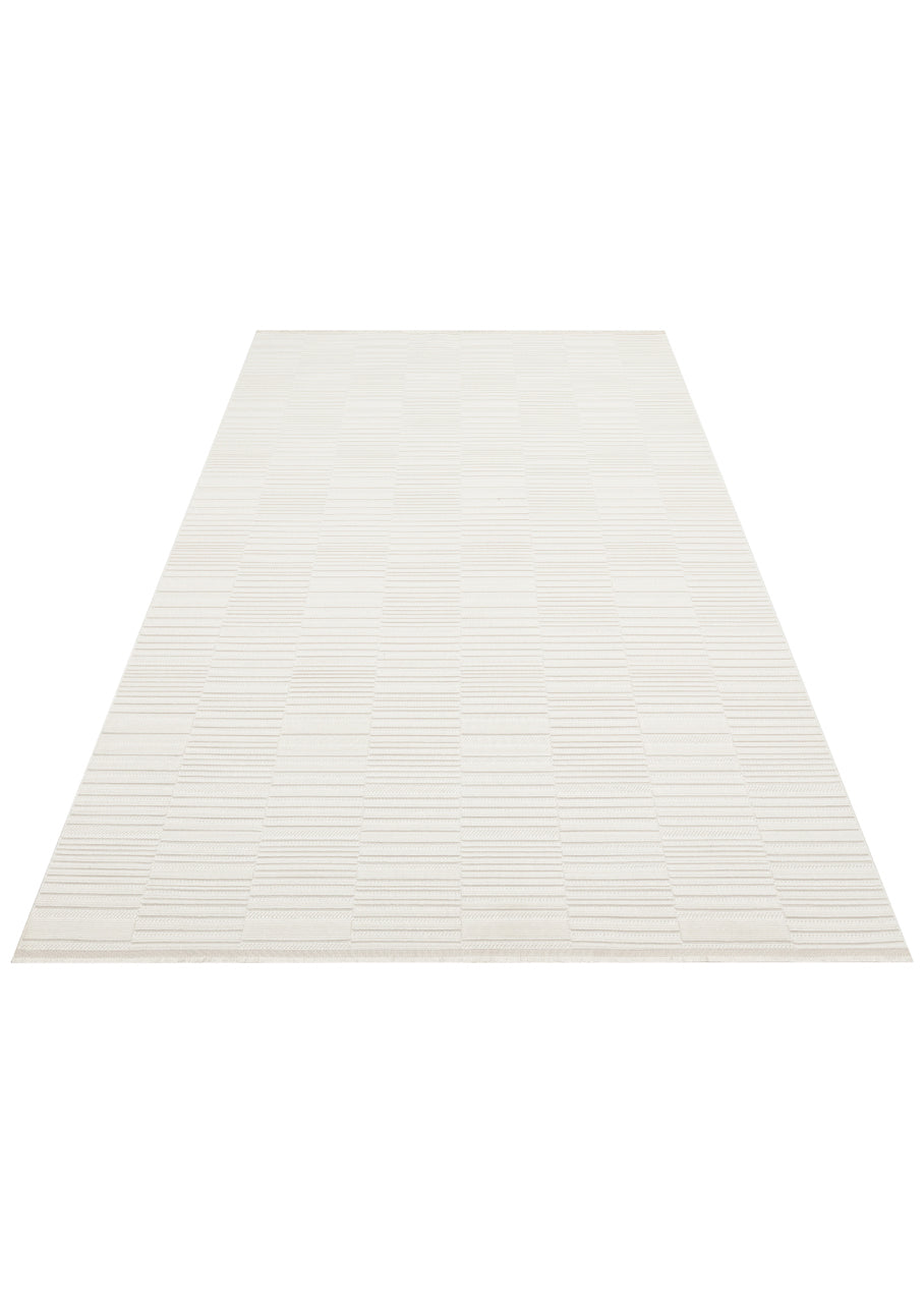 MONO LOOP01 Beyaz Bukleli Sisal Dokuma Yıkanabilir Kaymaz Tabanlı Kolay Temizlenebilir Makine Halısı